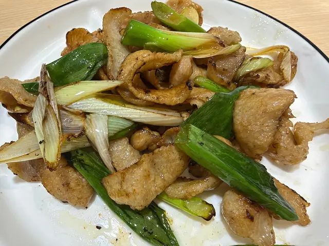 大甜蔥蔥爆豬肉片